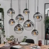 hofstein Gastor Suspension, Boule lumineuse, Suspension Clair, Fumé, 8 lumières