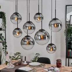 hofstein Gastor Suspension, Boule lumineuse, Suspension Clair, Fumé, 8 lumières