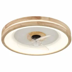 Luminaires Globo Lighting Gatian Ventilateur de plafond lumineux LED Brun foncé, Blanc, 1 lumière, Télécommandes