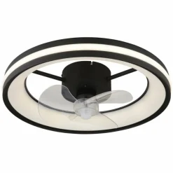 Luminaires Globo Lighting Gatian Ventilateur de plafond lumineux LED Noir, 1 lumière, Télécommandes