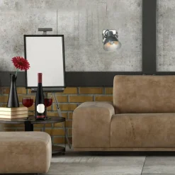 Lampes Industrielles-Luminaires Steinhauer Gearmetal Applique murale, Spot mural Argent Oxydé, 1 lumière