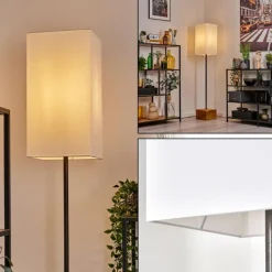 Lampes En Tissu-hofstein Geneva Lampadaire Écru, Noir, 1 lumière