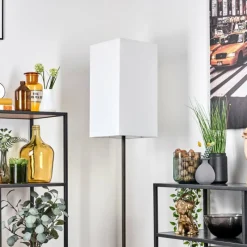 Lampes En Tissu-hofstein Geneva Lampadaire Écru, Noir, 1 lumière