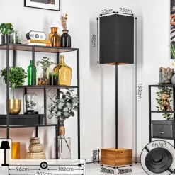 Lampes En Tissu-hofstein Geneva Lampadaire Écru, Noir, 1 lumière