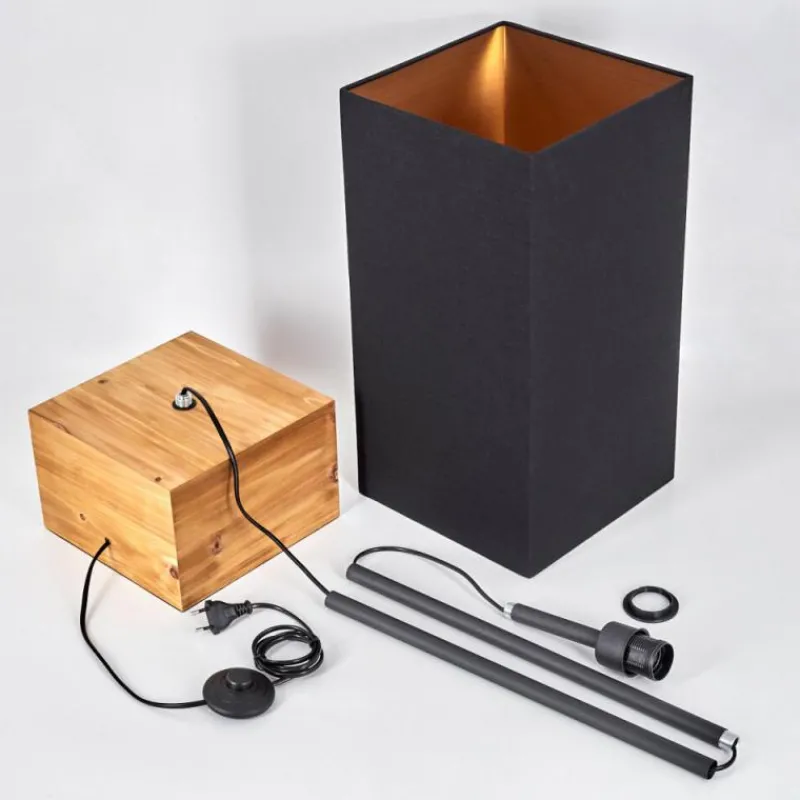 Lampes En Tissu-hofstein Geneva Lampadaire Écru, Noir, 1 lumière