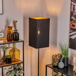 Lampes En Tissu-hofstein Geneva Lampadaire Écru, Noir, 1 lumière