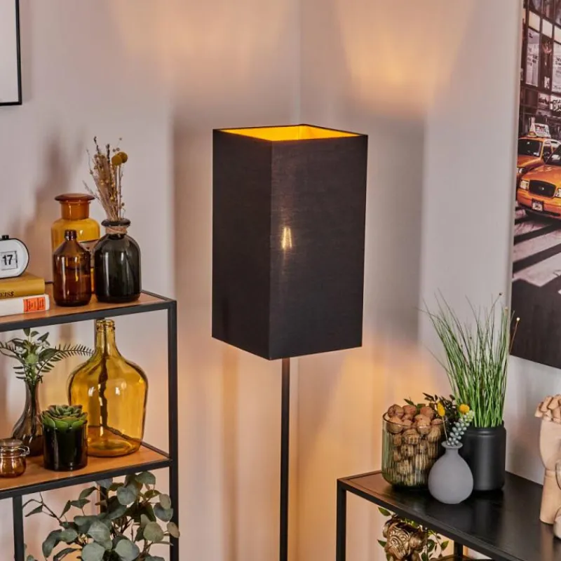 Lampes En Tissu-hofstein Geneva Lampadaire Écru, Noir, 1 lumière