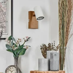 Luminaires Scandinaves-hofstein Gesteira Applique murale, Spot mural Chrome, Couleur bois, 1 lumière