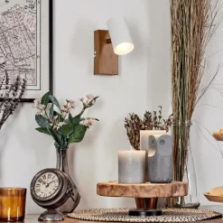 Luminaires Scandinaves-hofstein Gesteira Applique murale, Spot mural Chrome, Couleur bois, 1 lumière