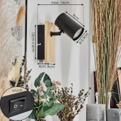 Luminaires Scandinaves-hofstein Gesteira Applique murale, Spot mural Écru, Noir, 1 lumière