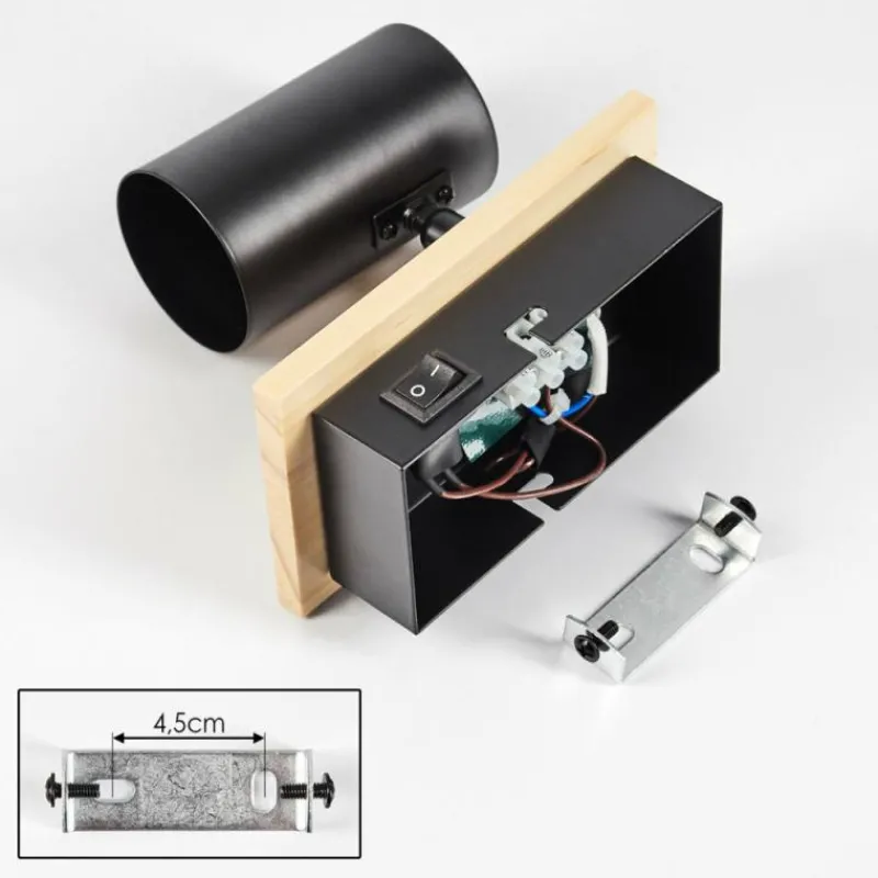 Luminaires Scandinaves-hofstein Gesteira Applique murale, Spot mural Écru, Noir, 1 lumière