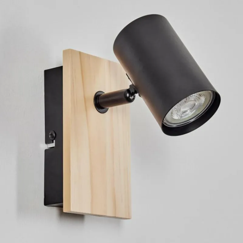 Luminaires Scandinaves-hofstein Gesteira Applique murale, Spot mural Écru, Noir, 1 lumière