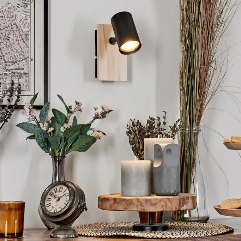 Luminaires Scandinaves-hofstein Gesteira Applique murale, Spot mural Écru, Noir, 1 lumière