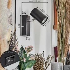 Luminaires Scandinaves-hofstein Gesteira Applique murale, Spot mural Noir, 1 lumière