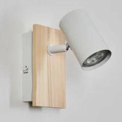 Luminaires Scandinaves-hofstein Gesteira Applique murale, Spot mural Écru, Blanc, 1 lumière