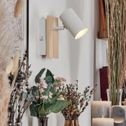 Luminaires Scandinaves-hofstein Gesteira Applique murale, Spot mural Écru, Blanc, 1 lumière