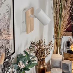 Luminaires Scandinaves-hofstein Gesteira Applique murale, Spot mural Écru, Blanc, 1 lumière