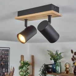 hofstein Gesteira Plafonnier, Spot de plafond Écru, Noir, 2 lumières