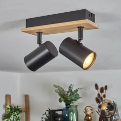 hofstein Gesteira Plafonnier, Spot de plafond Écru, Noir, 2 lumières