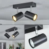 Luminaires Scandinaves-hofstein Gesteira Plafonnier, Spot de plafond Chrome, Noir, 2 lumières