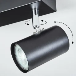 Luminaires Scandinaves-hofstein Gesteira Plafonnier, Spot de plafond Chrome, Noir, 2 lumières