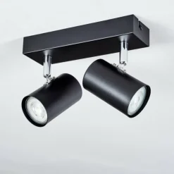 Luminaires Scandinaves-hofstein Gesteira Plafonnier, Spot de plafond Chrome, Noir, 2 lumières