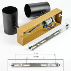 Luminaires Scandinaves-hofstein Gesteira Plafonnier, Spot de plafond Couleur bois, 2 lumières