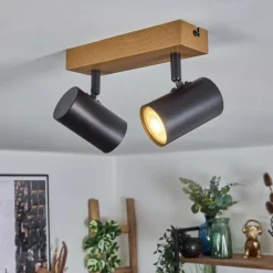 Luminaires Scandinaves-hofstein Gesteira Plafonnier, Spot de plafond Couleur bois, 2 lumières