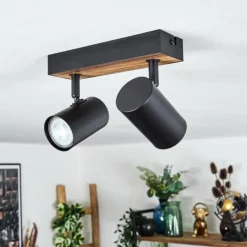Luminaires Scandinaves-hofstein Gesteira Plafonnier, Spot de plafond Couleur bois, Noir, 2 lumières