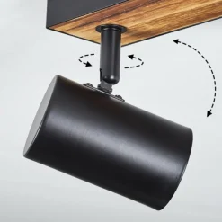 Luminaires Scandinaves-hofstein Gesteira Plafonnier, Spot de plafond Couleur bois, Noir, 2 lumières