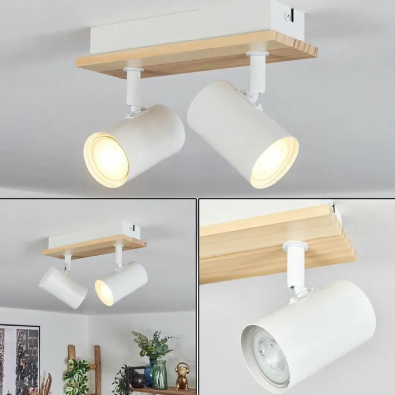 Luminaires Scandinaves-hofstein Gesteira Plafonnier, Spot de plafond Écru, Blanc, 2 lumières