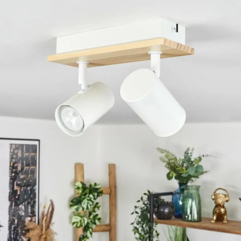 Luminaires Scandinaves-hofstein Gesteira Plafonnier, Spot de plafond Écru, Blanc, 2 lumières