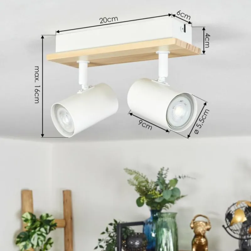 Luminaires Scandinaves-hofstein Gesteira Plafonnier, Spot de plafond Écru, Blanc, 2 lumières