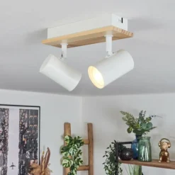 Luminaires Scandinaves-hofstein Gesteira Plafonnier, Spot de plafond Écru, Blanc, 2 lumières
