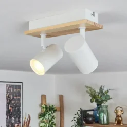 Luminaires Scandinaves-hofstein Gesteira Plafonnier, Spot de plafond Écru, Blanc, 2 lumières