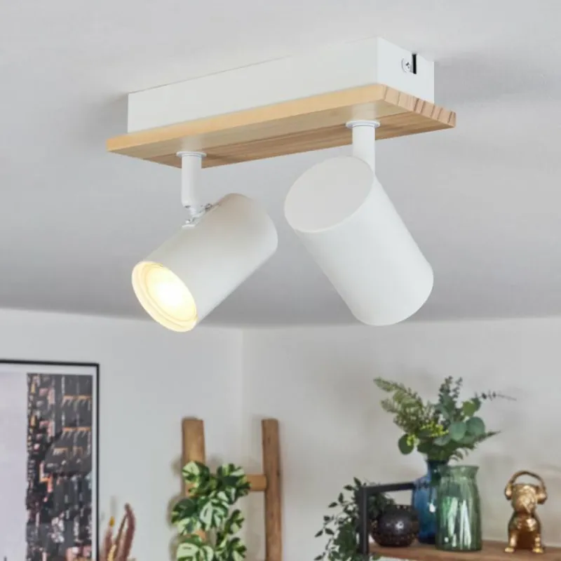 Luminaires Scandinaves-hofstein Gesteira Plafonnier, Spot de plafond Écru, Blanc, 2 lumières