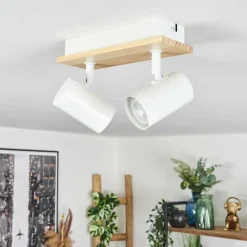 Luminaires Scandinaves-hofstein Gesteira Plafonnier, Spot de plafond Écru, Blanc, 2 lumières