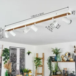 Luminaires Scandinaves-hofstein Gesteira Plafonnier, Spot de plafond Écru, Blanc, 6 lumières