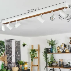 Luminaires Scandinaves-hofstein Gesteira Plafonnier, Spot de plafond Écru, Blanc, 6 lumières
