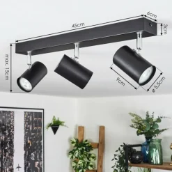 Luminaires Scandinaves-hofstein Gesteira Plafonnier, Spot de plafond Noir, 3 lumières
