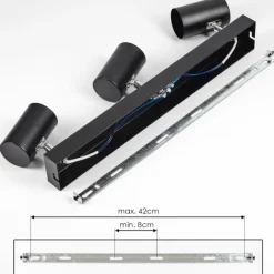 Luminaires Scandinaves-hofstein Gesteira Plafonnier, Spot de plafond Noir, 3 lumières