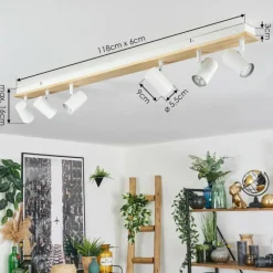 Luminaires Scandinaves-hofstein Gesteira Plafonnier, Spot de plafond Écru, Blanc, 6 lumières