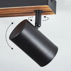 Luminaires Scandinaves-hofstein Gesteira Plafonnier, Spot de plafond Bois foncé, Noir, 3 lumières