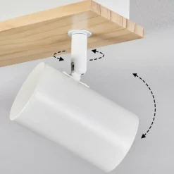 Luminaires Scandinaves-hofstein Gesteira Plafonnier, Spot de plafond Bois clair, Blanc, 3 lumières
