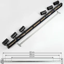 Luminaires Scandinaves-hofstein Gesteira Plafonnier, Spot de plafond Bois foncé, Noir, 6 lumières