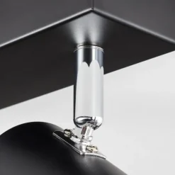 Luminaires Scandinaves-hofstein Gesteira Plafonnier, Spot de plafond Chrome, Noir, 4 lumières