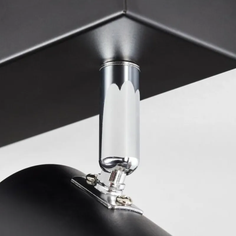 Luminaires Scandinaves-hofstein Gesteira Plafonnier, Spot de plafond Chrome, Noir, 4 lumières