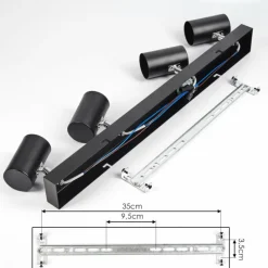 Luminaires Scandinaves-hofstein Gesteira Plafonnier, Spot de plafond Chrome, Noir, 4 lumières