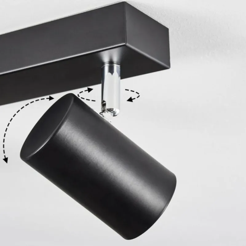 Luminaires Scandinaves-hofstein Gesteira Plafonnier, Spot de plafond Chrome, Noir, 4 lumières