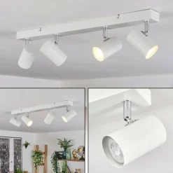 Luminaires Scandinaves-hofstein Gesteira Plafonnier, Spot de plafond Chrome, Blanc, 4 lumières
